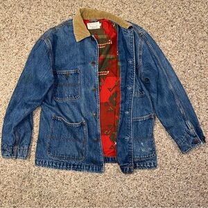 Polo Ralph Lauren Vintage Aztec Denim Dungaree Chore Barn Jacket sz M indian rrl